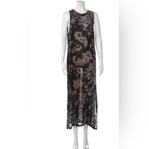 LACAUSA sheer black tie dye maxi dress